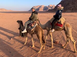 Camel ride in Wadi Rum